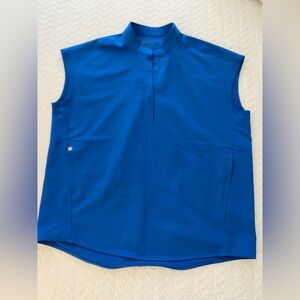 Figs Ragaela XS royal blue scrub top and high waisted Isabel XS scrubs pants